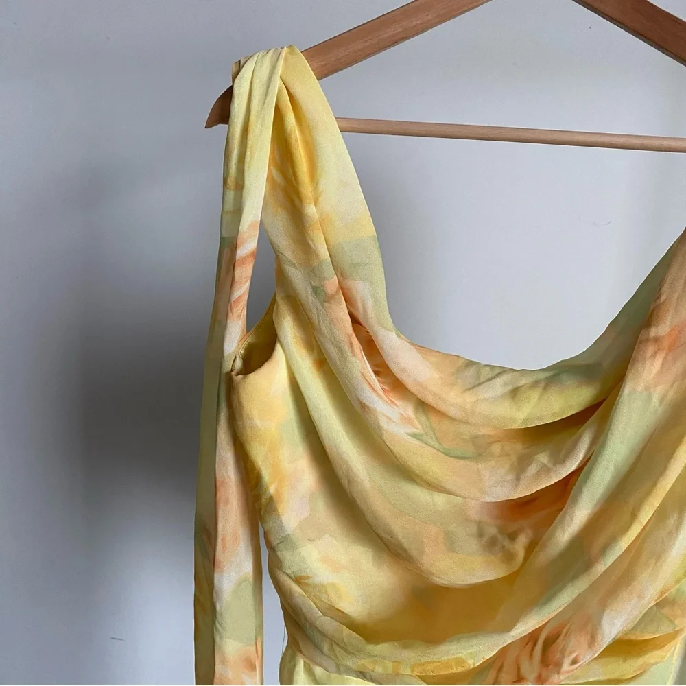 $243 NWT Yellow For Love And Lemons “Harper” Draped Corset Top Sz Medium - Picture 5 of 12